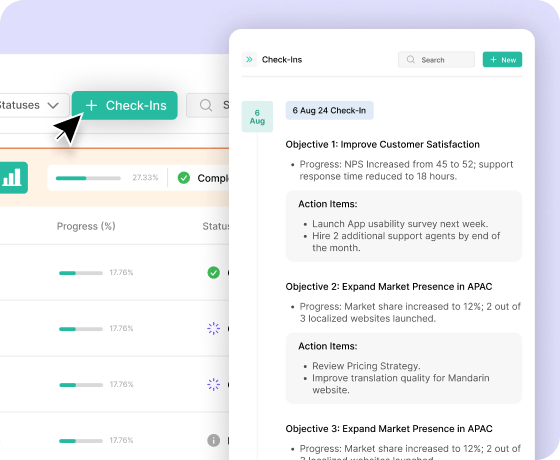 Live Check-ins for Progress and Accountability