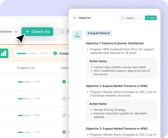 Live Check-ins for Progress and Accountability